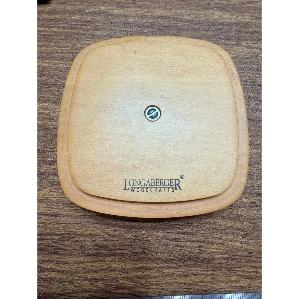 Longaberger Woodcrafts Square Wood Basket Lid Replacement Light Brown 5.5